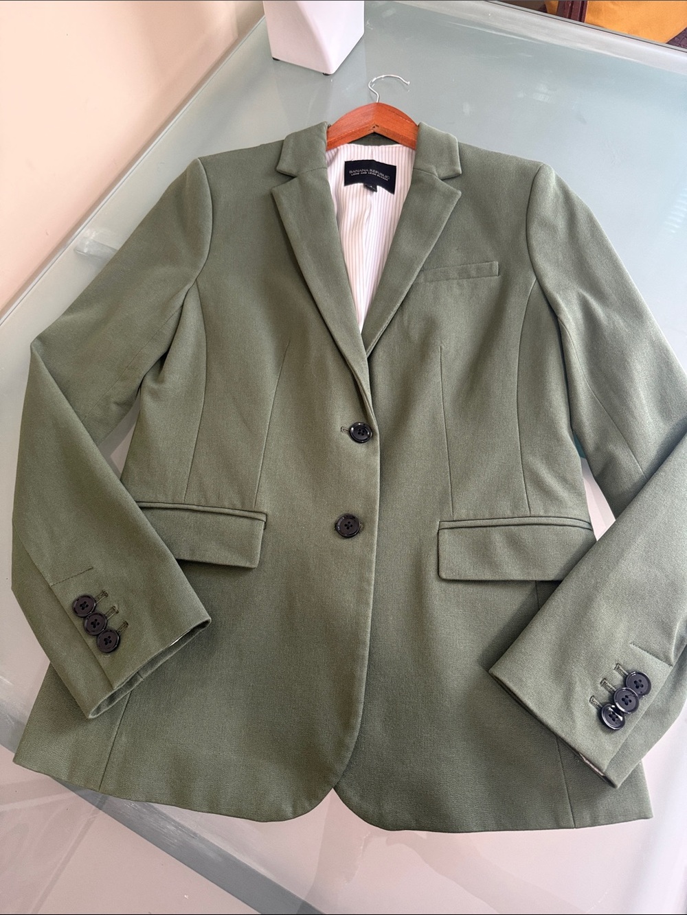 Like NEW Banana Republic Long and Lean Tailored Blazer Size 4 - Picture 7 of 11